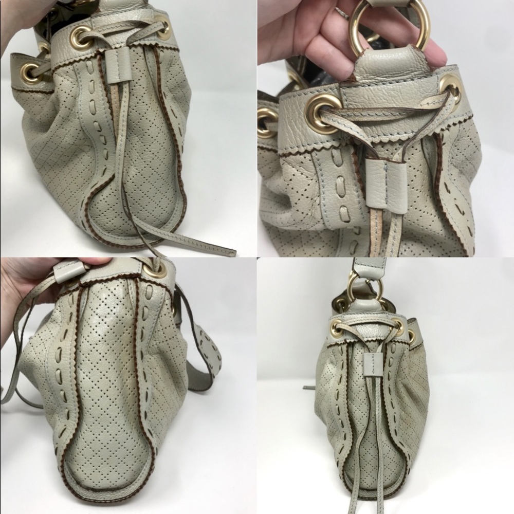 Cline Perforated Leather Drawstring Shoulder Bag - image 5